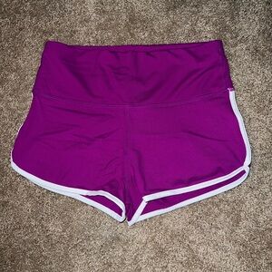 Aurgelmir Women's Workout Shorts, Scrunch Booty-Middle/High Waist Violet/White M